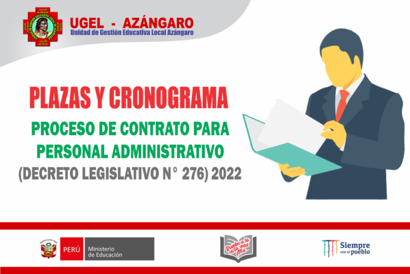 CRONOGRAMA Y PLAZAS VACANTES PARA EL PROCESO DE CONTRATO DE PERSONAL