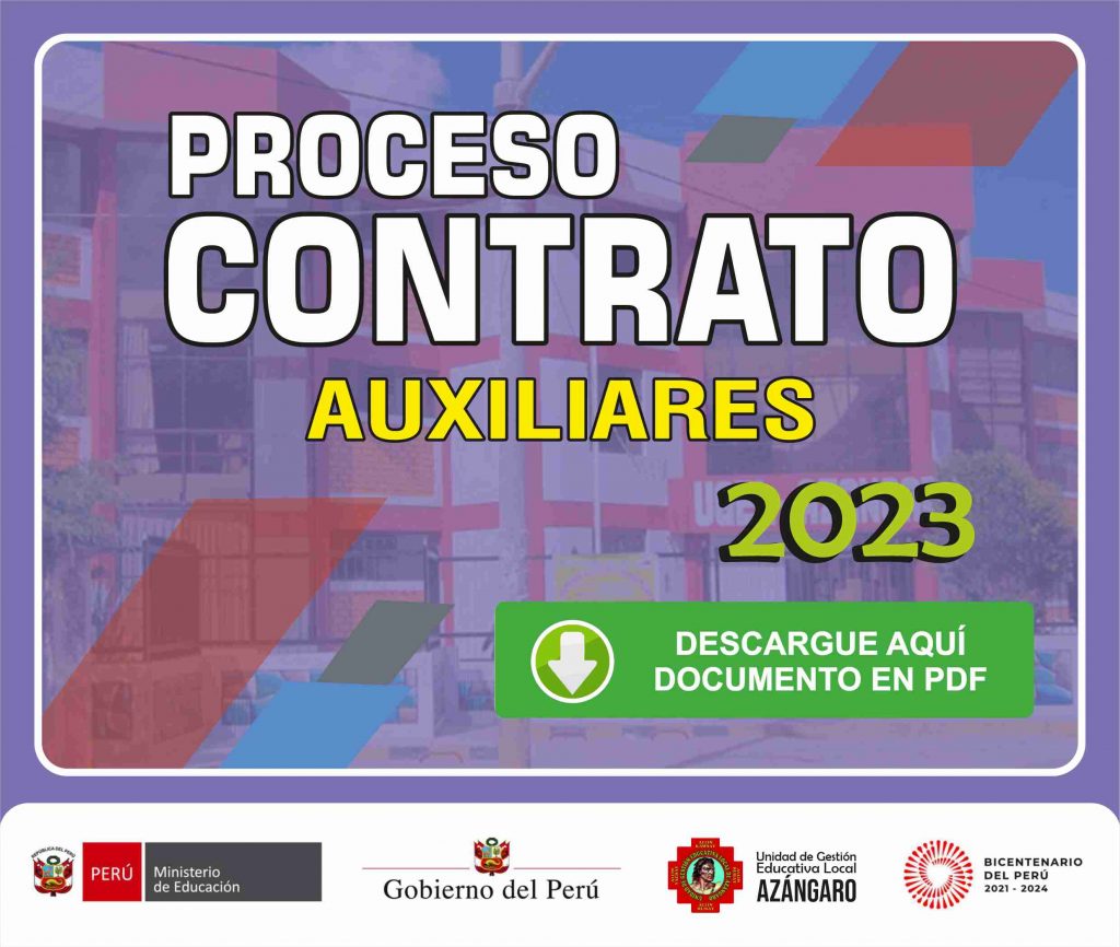 Plaza Vacante Para El Proceso De Contrato De Auxiliar De Educaci N