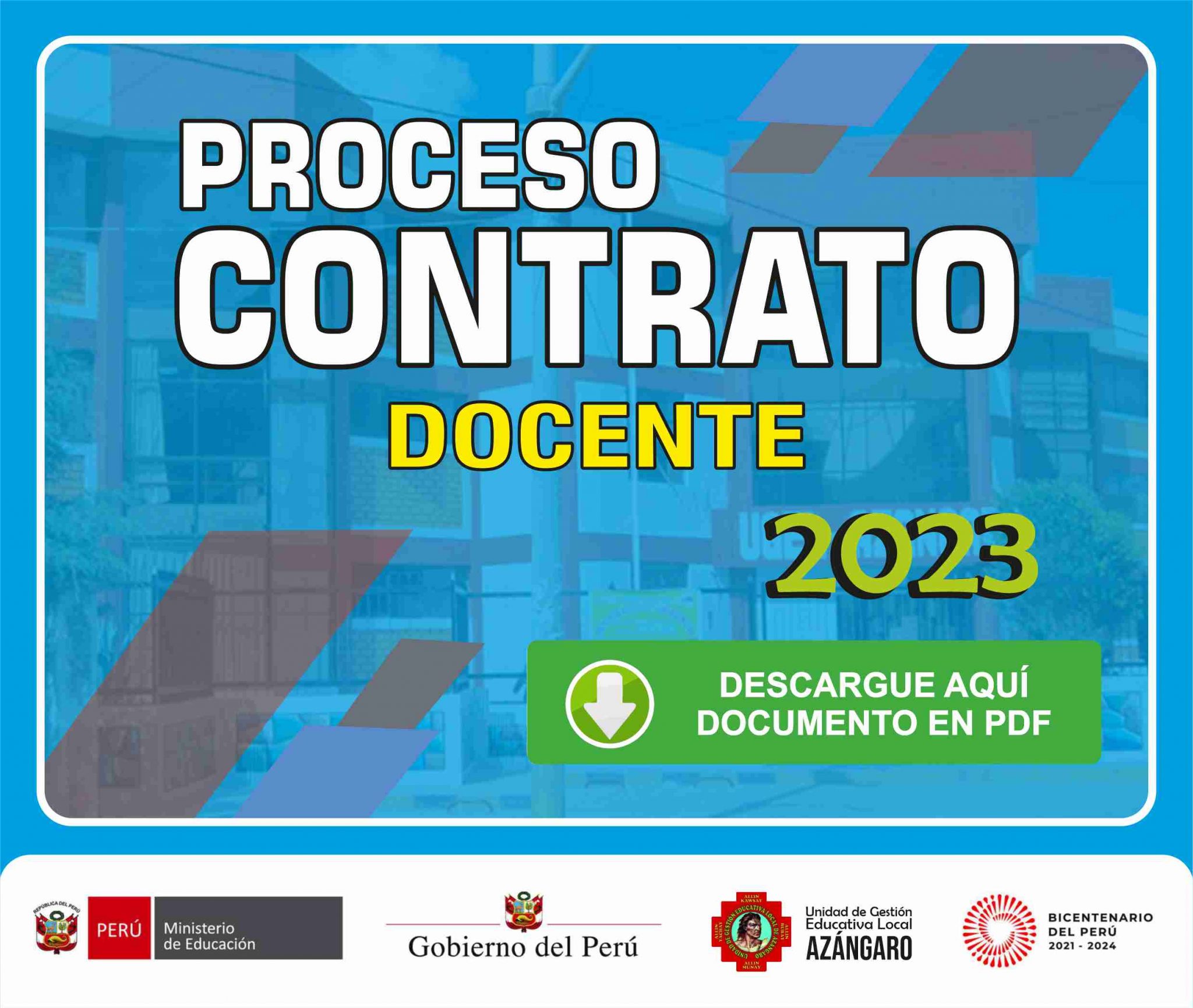 PLAZAS VACANTES PARA EL PROCESO DE CONTRATO DOCENTE EN DIFERENTES