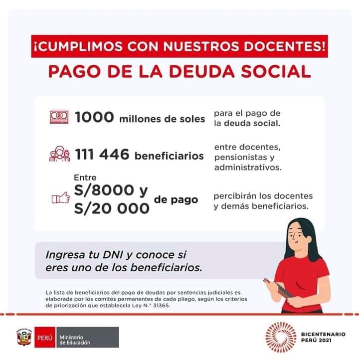 LISTA DE BENEFICIARIOS PARA PAGO DE LA DEUDA SOCIAL CON SENTENCIA